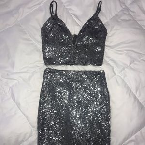 Lulus two piece sequin set